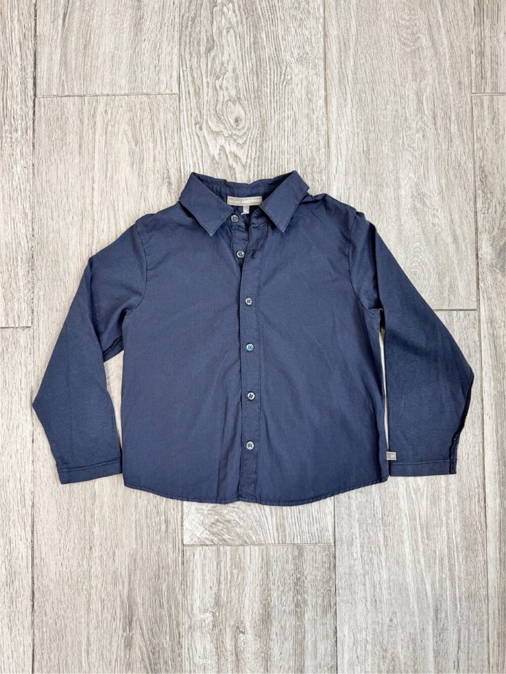New Baby James James Perse LS Dusty Blue Button Down Shirt Boy size 4T